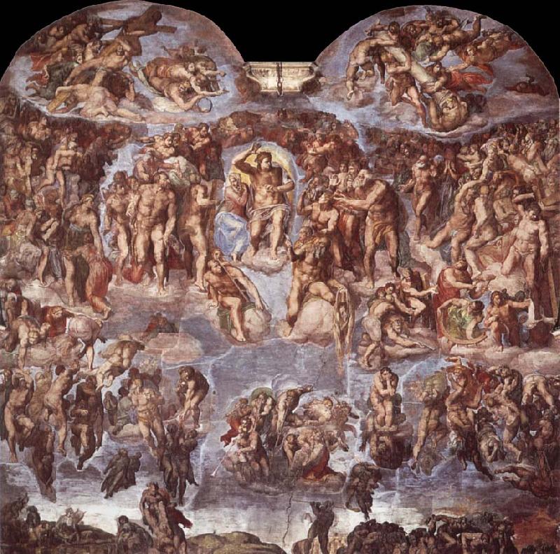 Michelangelo Buonarroti Extreme judgement  Sistine Chapel vastvagg Spain oil painting art